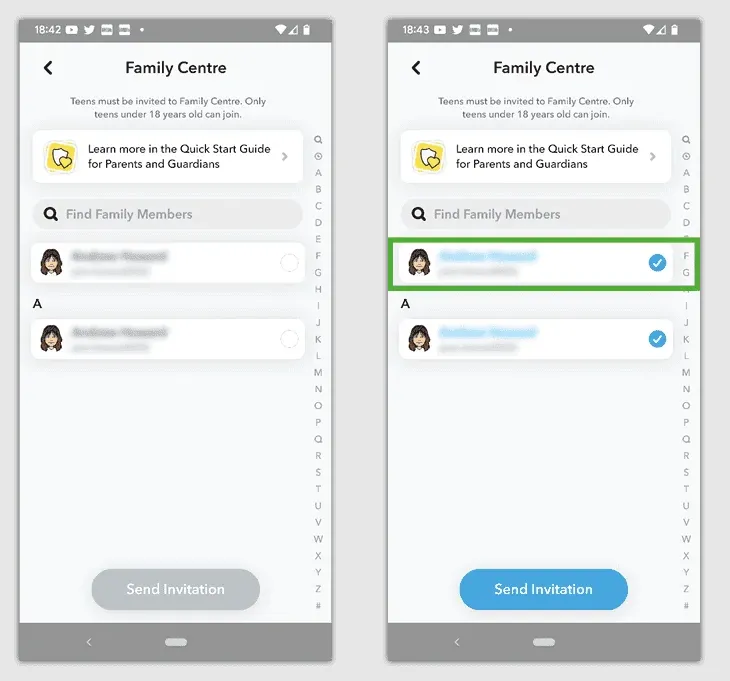 set up parental control via family center