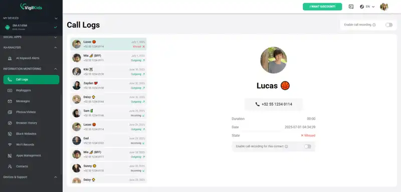 call logs