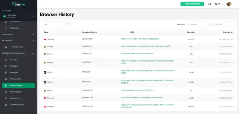 browser history
