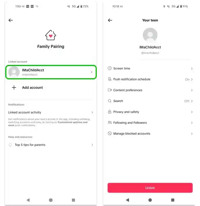 Complete TikTok Family Pairing setup