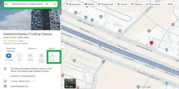 share live location google