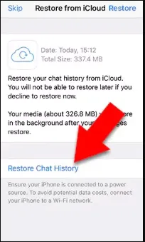 restore from icloud
