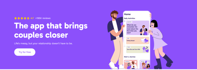 Paired app for couples - relationship growth quizzes and prompts