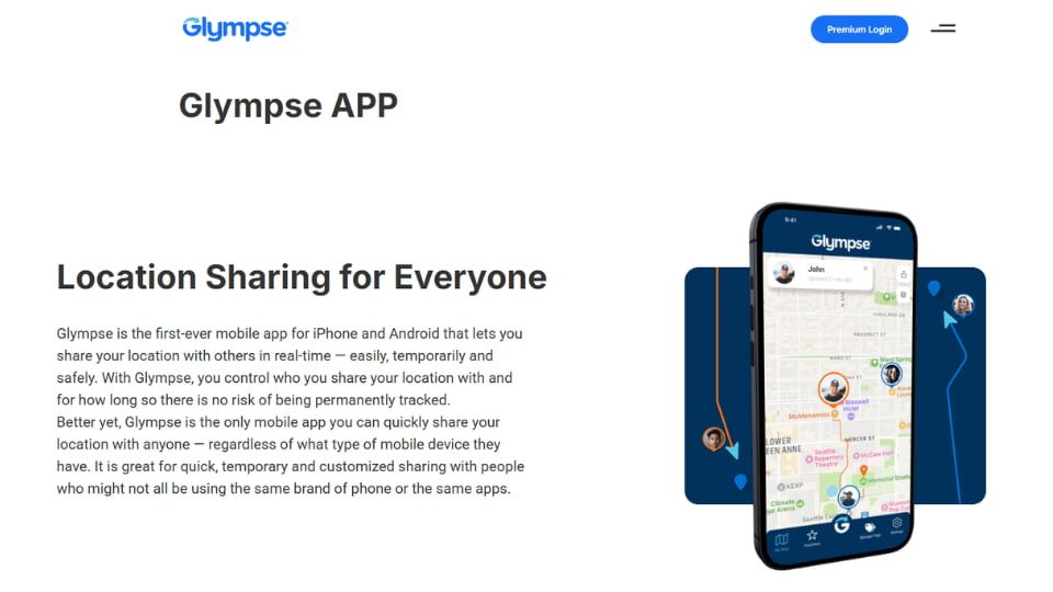best app for sharing location glympse